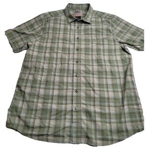 5.11 Tactical Series Plaid Button Up Short Sleeve Shirt Green Mens